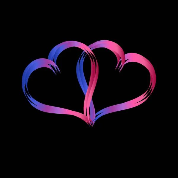Elle Çizilmiş Neon Kalpler Tasarım Öğeleri Kullanılan Vor Sevgililer Anneler — Stok Vektör