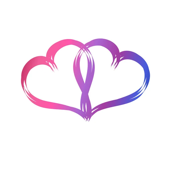 手描きのネオンの心 デザイン要素 使用される Vor バレンタイン 母の日 ベビー シャワー スクラップブッ キング — ストックベクタ