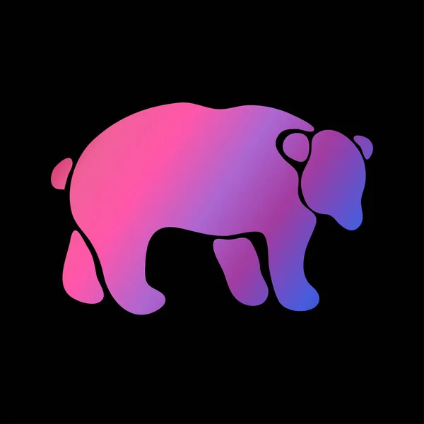 Niedźwiedź Streszczenie Symbol Neonowe Kolory Element Projektu Może Służyć Zaproszenia — Wektor stockowy