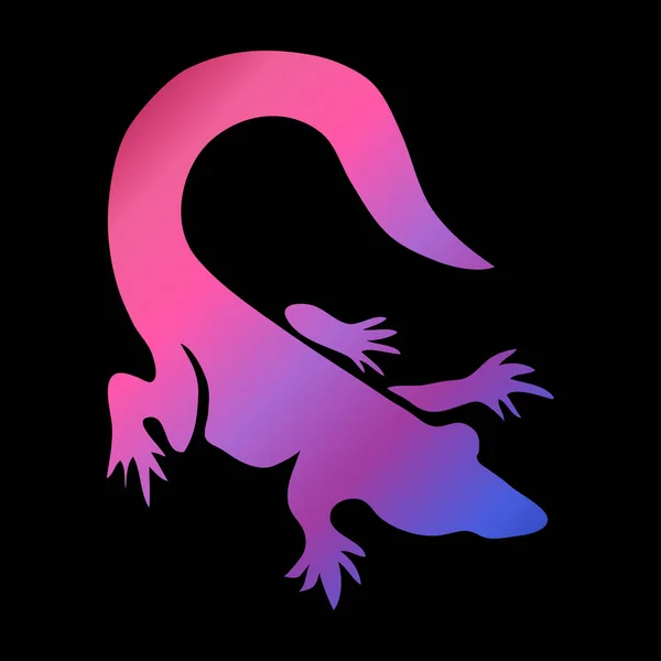 Symbole Abstrait Crocodile Aux Couleurs Fluo Élément Design Peut Être — Image vectorielle