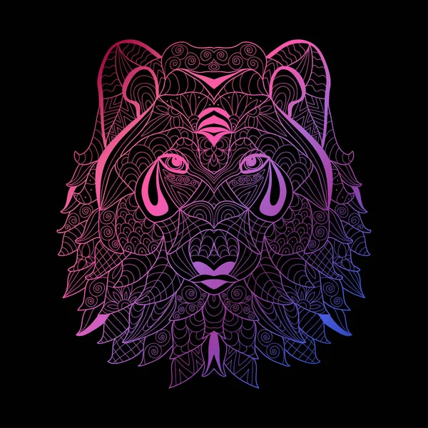 Elegante Handgezeichnete Dekorative Neon Wolf Design Element Kann Für Einladungen — Stockvektor