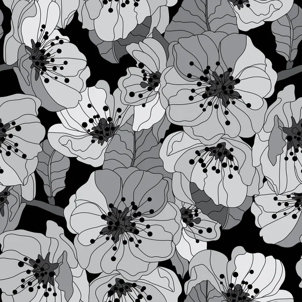 Bloemen naadloos patroon — Stockvector