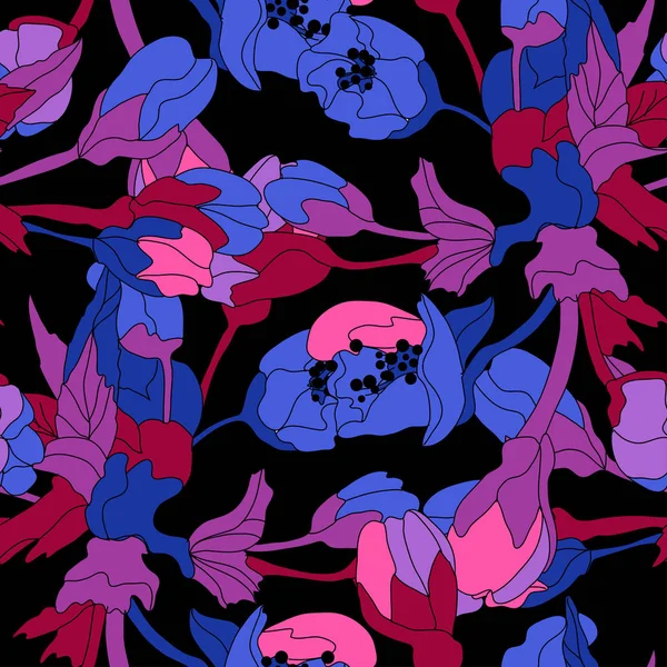 Motif floral sans couture — Image vectorielle