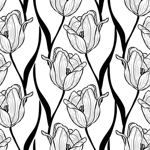 Motif floral sans couture — Image vectorielle