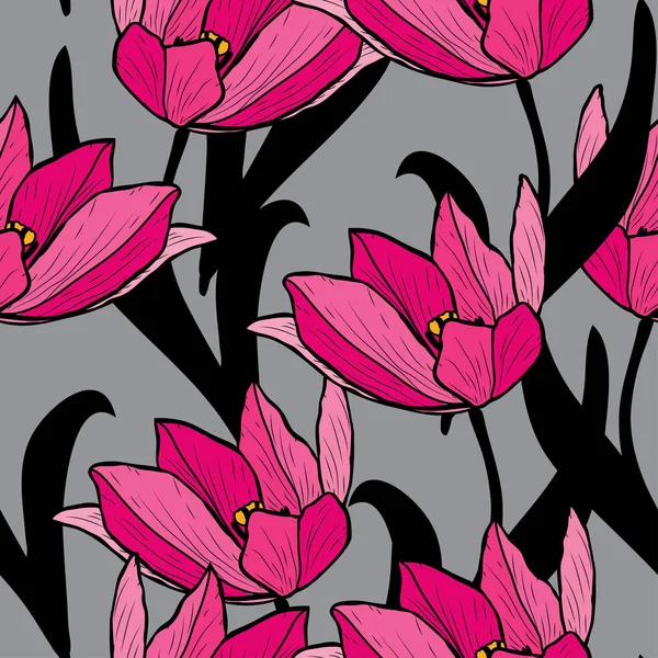 Bloemen naadloos patroon — Stockvector