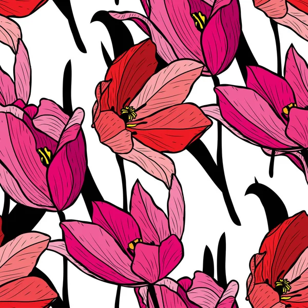 Bloemen naadloos patroon — Stockvector