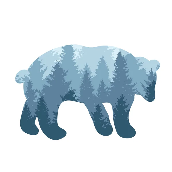 Sylwetka Las niedźwiedź — Wektor stockowy
