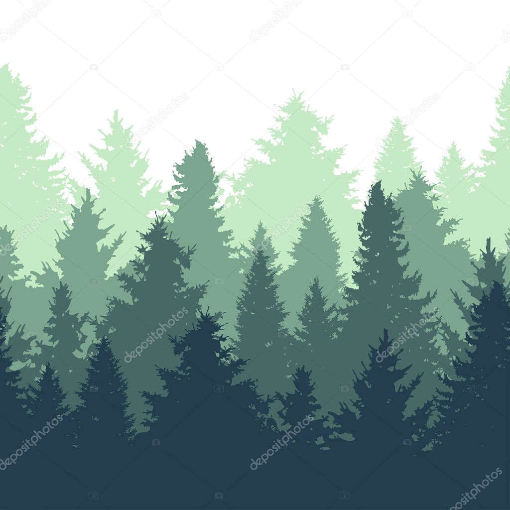 fir trees seamless pattern