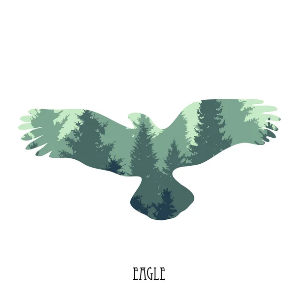 Forest Eagle silhouet — Stockvector