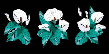 Elle çizilmiş çiçek dekorasyon