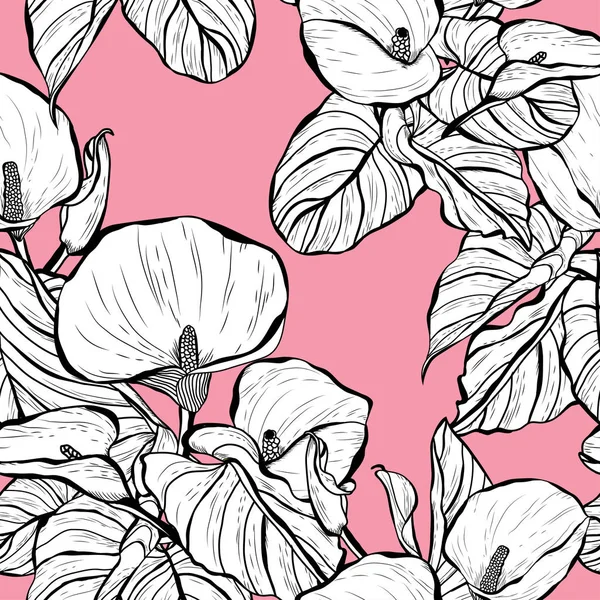 Bloemen naadloos patroon — Stockvector