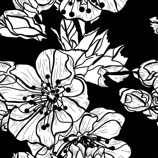 Motif floral sans couture — Image vectorielle