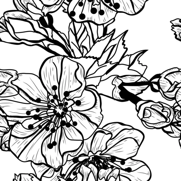 Bloemen naadloos patroon — Stockvector