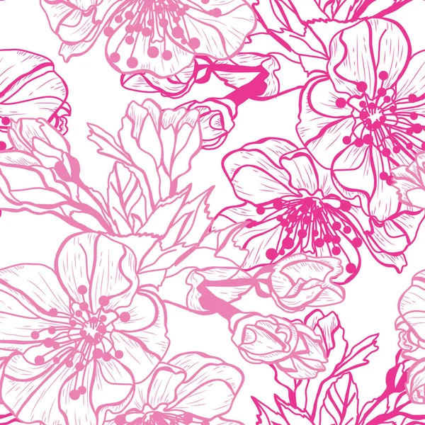 Motif floral sans couture — Image vectorielle