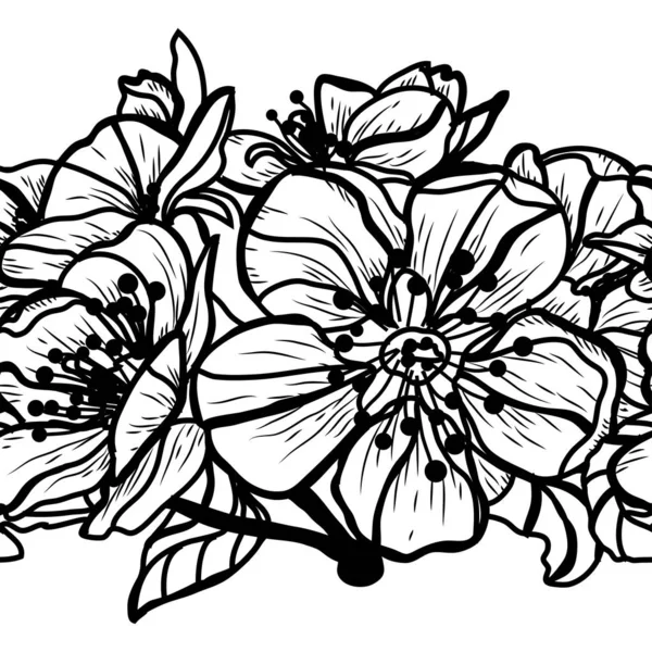 Bloemen naadloos patroon — Stockvector