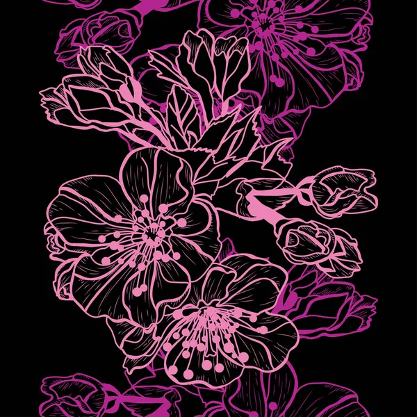 Bloemen naadloos patroon — Stockvector