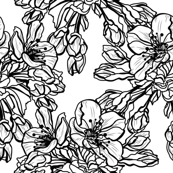 Bloemen naadloos patroon — Stockvector