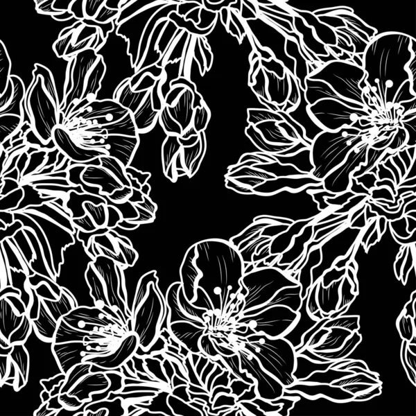 Motif floral sans couture — Image vectorielle