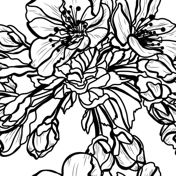 Motif floral sans couture — Image vectorielle