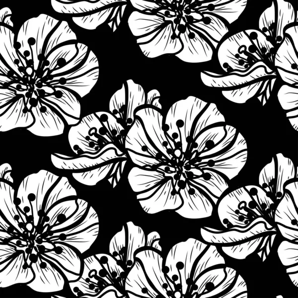 Motif floral sans couture — Image vectorielle