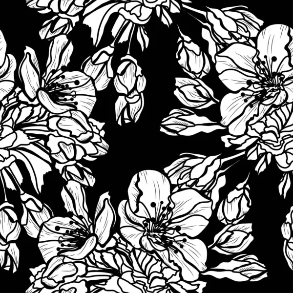 Motif floral sans couture — Image vectorielle