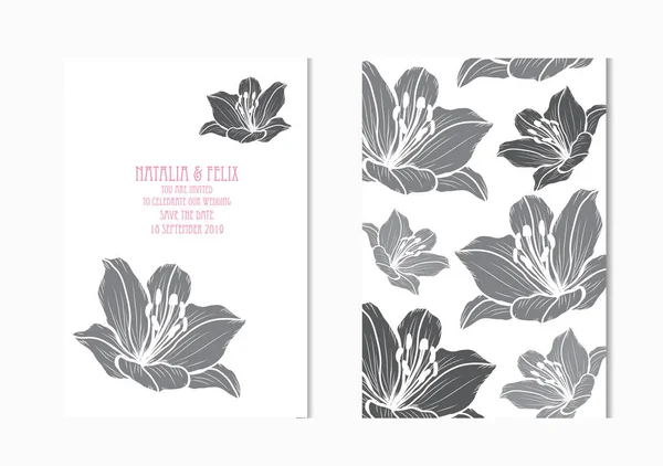 Floral kaarten set — Stockvector