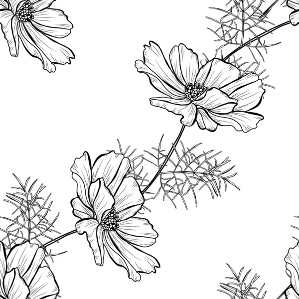 Bloemen naadloos patroon — Stockvector