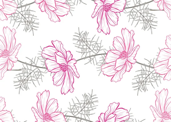 Bloemen naadloos patroon — Stockvector