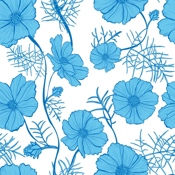 Bloemen naadloos patroon — Stockvector