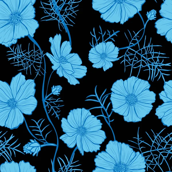 Bloemen naadloos patroon — Stockvector