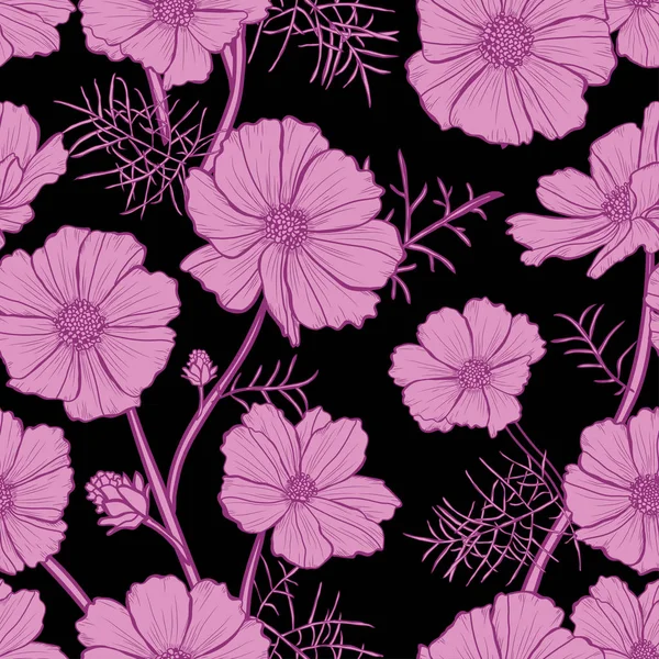 Bloemen naadloos patroon — Stockvector