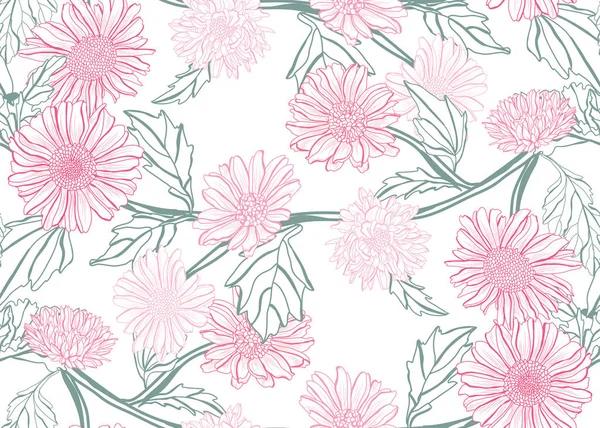 Motif floral sans couture — Image vectorielle