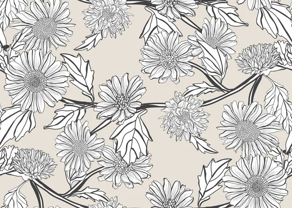 Bloemen naadloos patroon — Stockvector