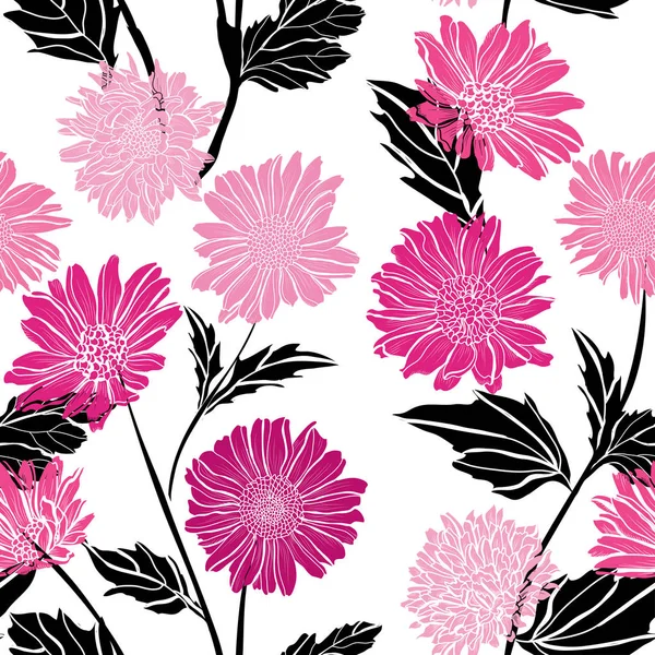 Bloemen naadloos patroon — Stockvector