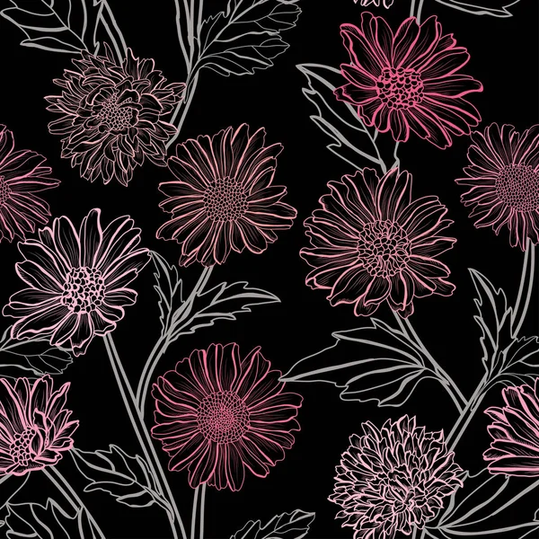 Motif floral sans couture — Image vectorielle