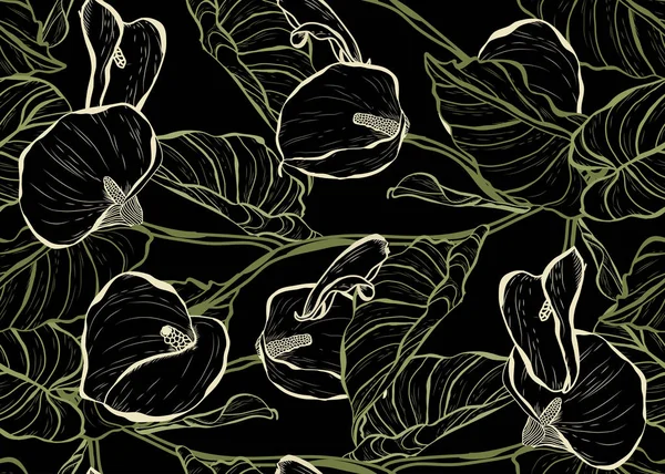 Motif floral sans couture — Image vectorielle