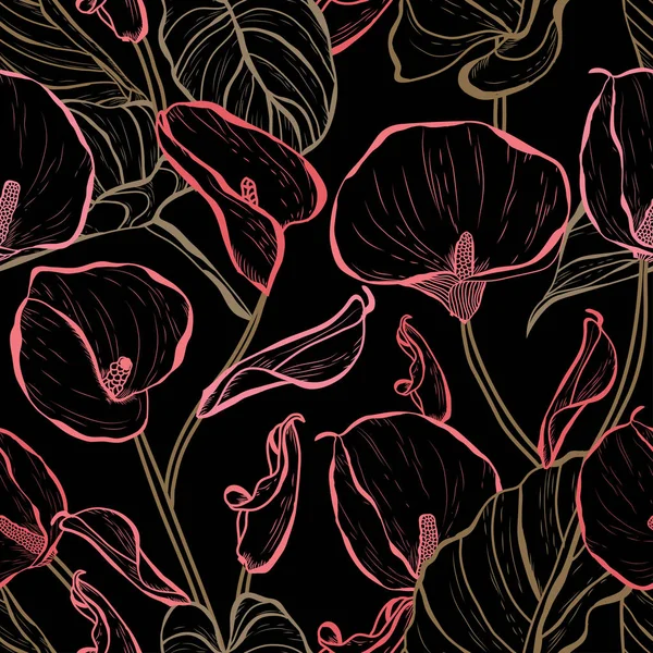 Motif floral sans couture — Image vectorielle