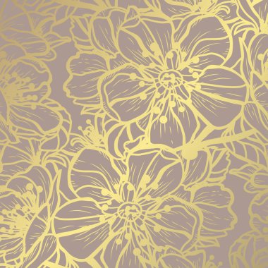 altın çiçek desenli