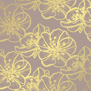 altın çiçek desenli