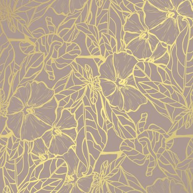 altın çiçek desenli