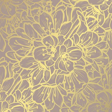 altın çiçek desenli