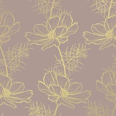 altın çiçek desenli