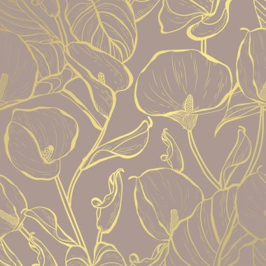 altın çiçek desenli