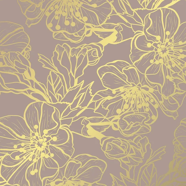 Golden floral pattern — Stock Vector