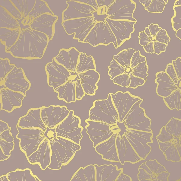 Motif floral doré — Image vectorielle