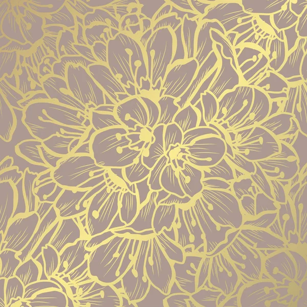Motif floral doré — Image vectorielle