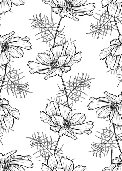 Motif floral sans couture — Image vectorielle