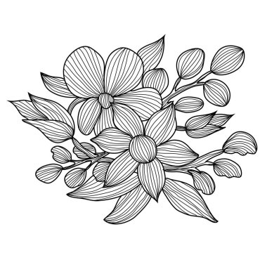 Elle çizilmiş çiçek dekorasyon