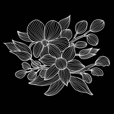 Elle çizilmiş çiçek dekorasyon