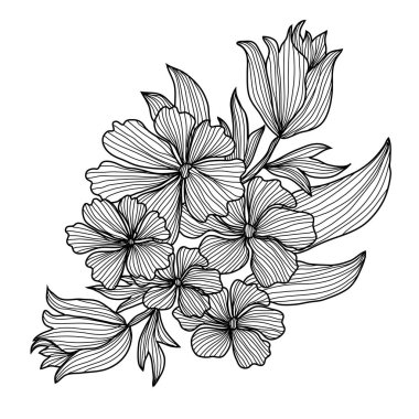 Elle çizilmiş çiçek dekorasyon